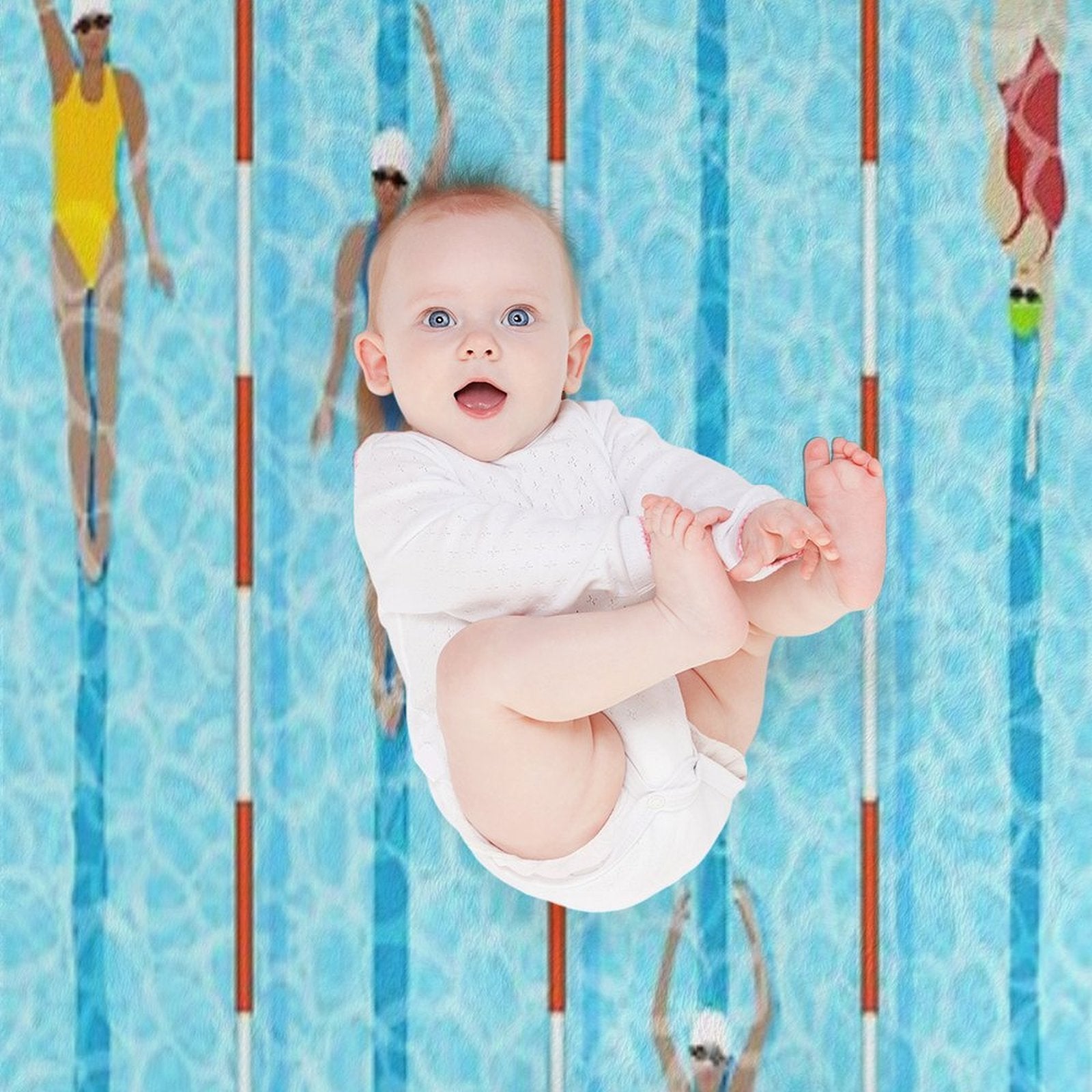 SWIMMERS Easy Care Throw Blanket