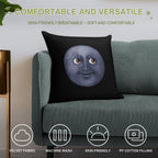 Moon Emoji Soft Short Plush Fabric Throw Pillow