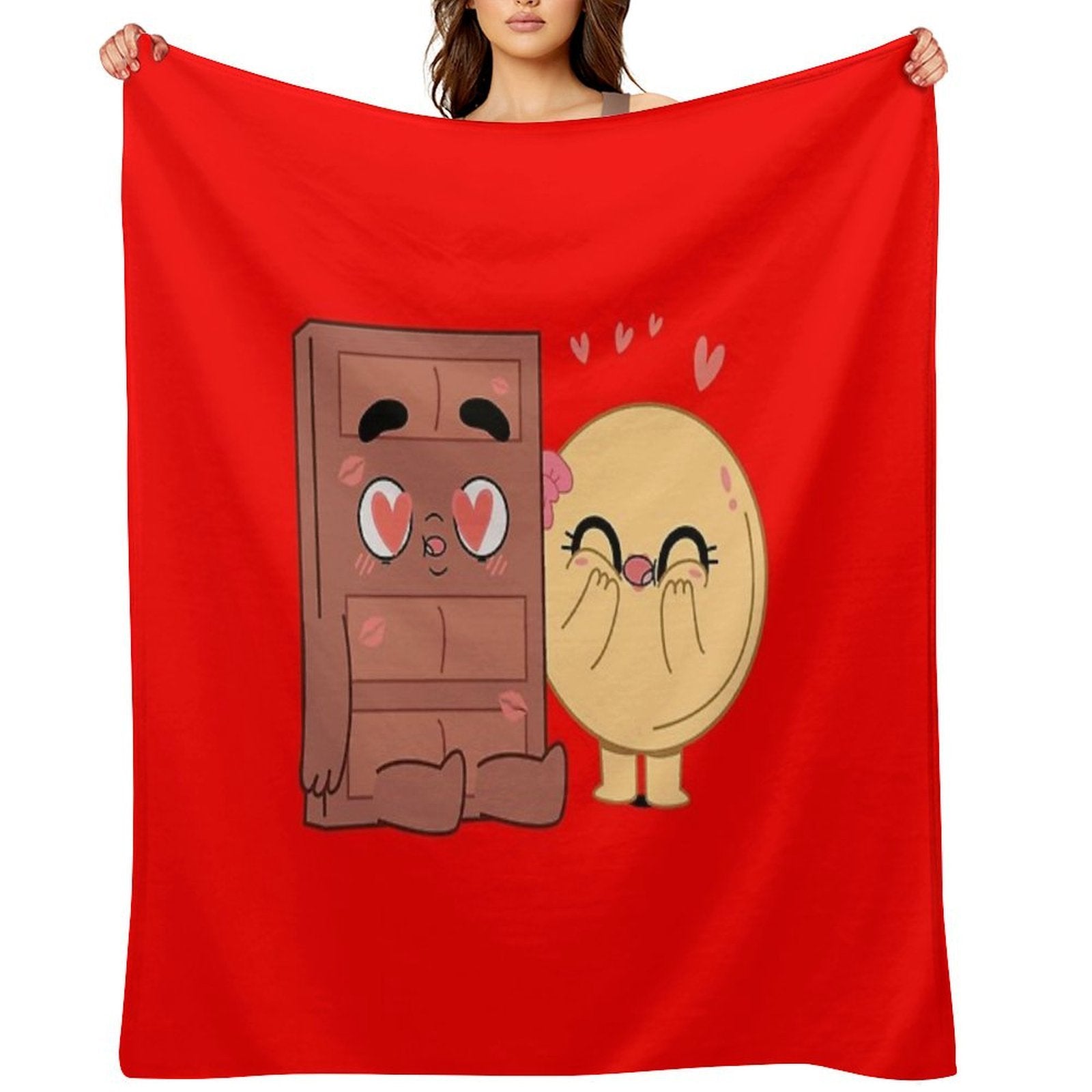Choco And Pancake Couples Love Shrink-resistant Throw Blanket