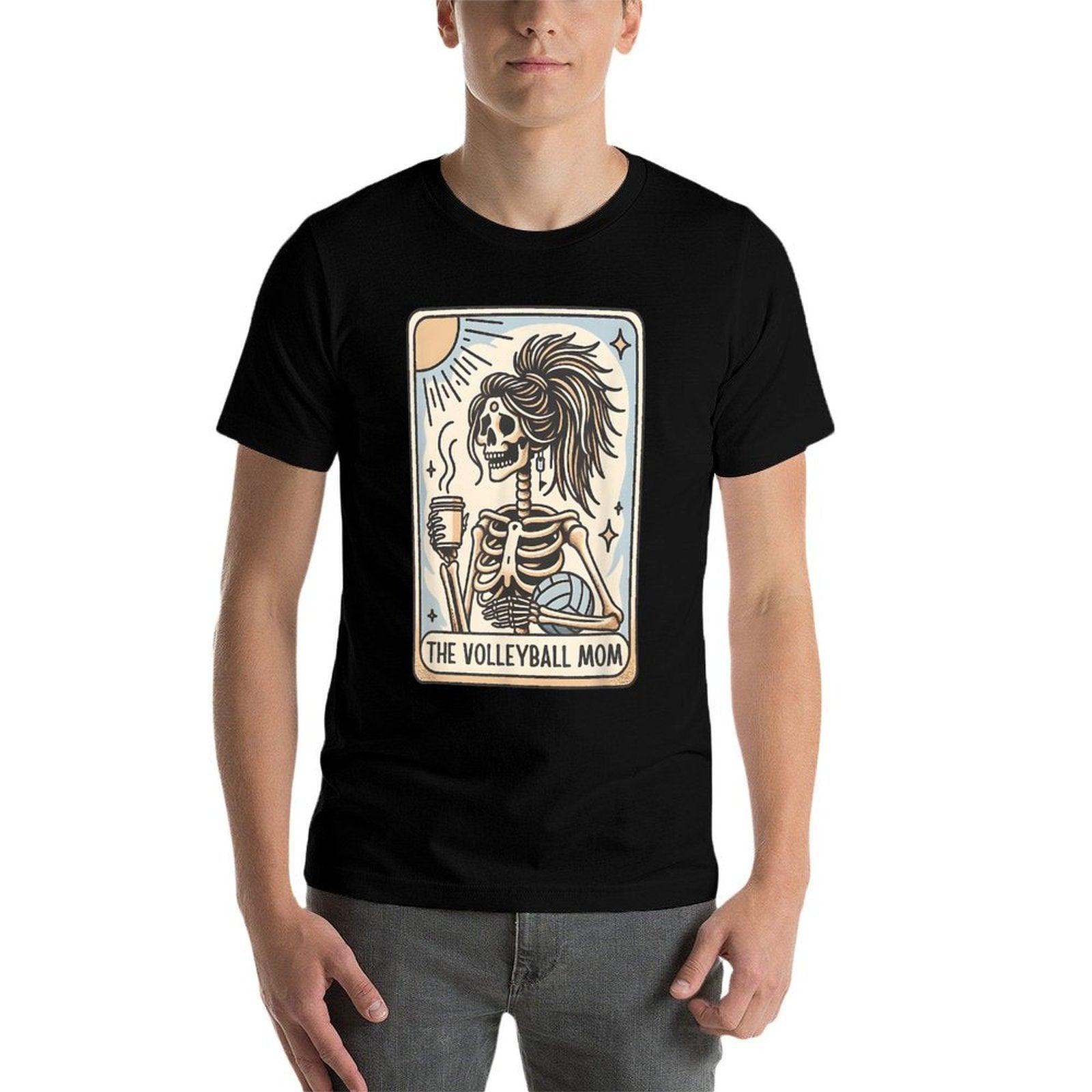 Funny Halloween Volleyball Mama, Volleyball Mom Skeleton  Relaxed-fit T-Shirt
