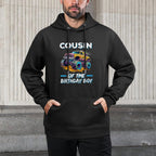 Cousin of The Birthday Boy Monster Truck Birthday First Bday Moisture-Wicking Hoodie