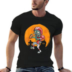 Funny Football Zombie Player Halloween Football Sport Gift  Heathered Texture T-Shirt