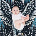 An Owl Messenger in A Mystical Night - Fantasy Gift-ready Throw Blanket