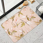 Floral Bloom Peach  Easy Maintenance Bath Mat