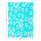 Bright Aqua Blue Hibiscus Hawaiian Flower Aloha Wrinkle-free Throw Blanket
