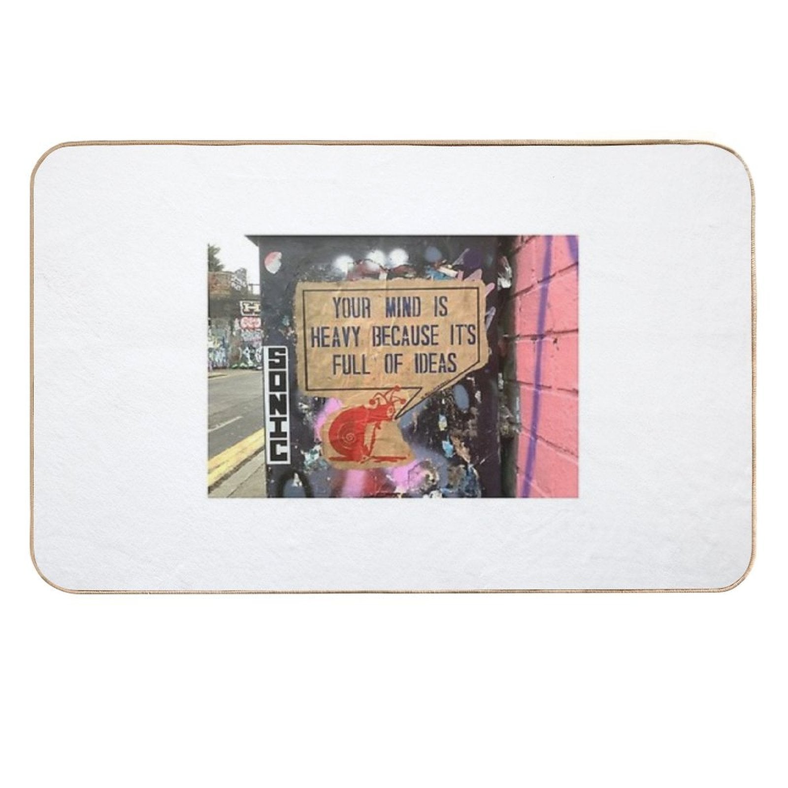 Your Mind Is Heavy with Ideas  Repositionable Bath Mat