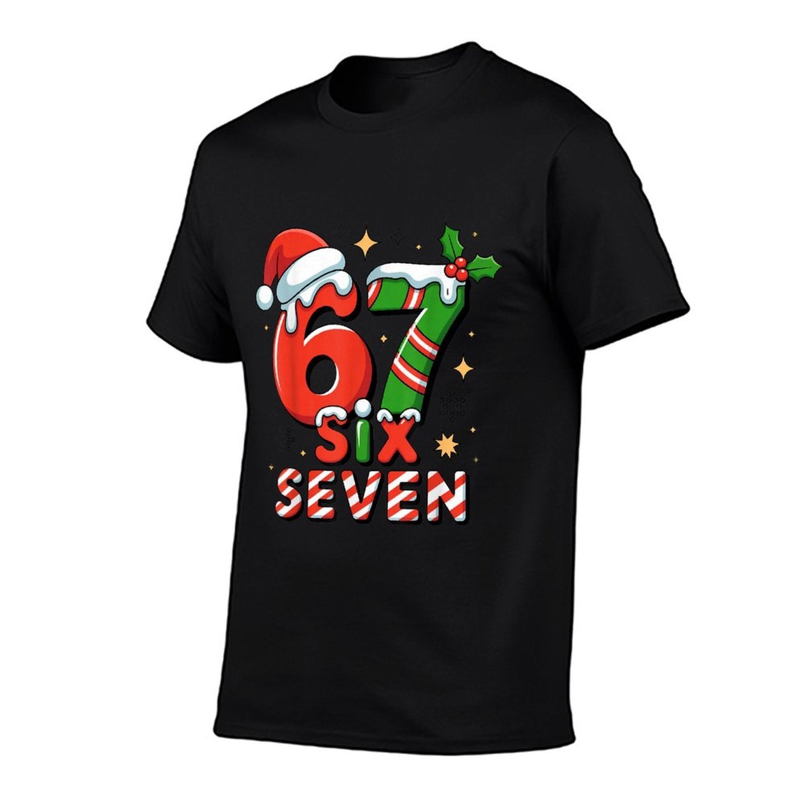 Funny 67 Meme Christmas Six Seven Santa Holiday  Graphic-printed T-Shirt