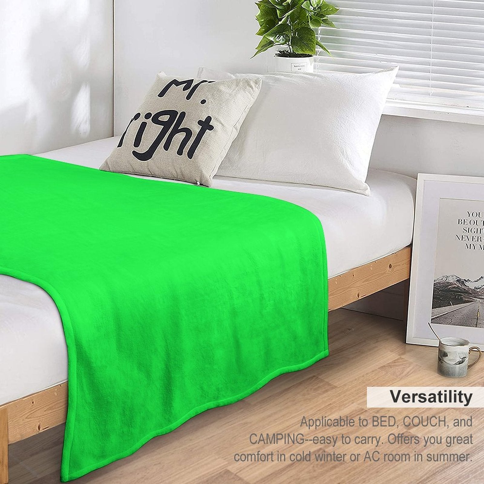 Perfect for Chroma Key  Green Screen Shrink-resistant Throw Blanket