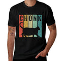 Chonk Distressed 70s 80s Retro Style Funny Fat Cat Meme Men Women Kids  Affordable Price T-Shirt