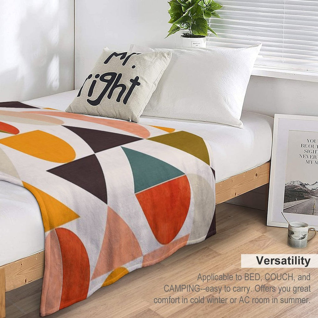 Bauhaus Geometric Colorful 2 Multi-functional Throw Blanket