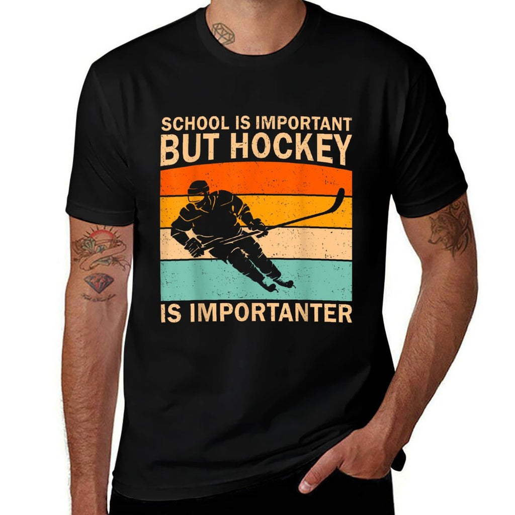 Funny Hockey Art For Boys Men Womenns Kids Ice Hockey  Durable T-Shirt
