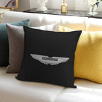 Aston Martin Logo on Carbon Background Soft Fade-Resistant Throw Pillow