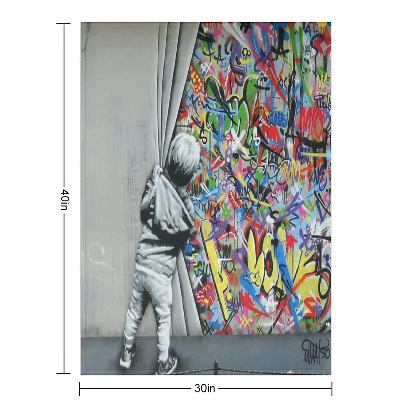 Behind The Curtain - Martin Whatson (Wynwood Walls Edition)  Miami Comfort Throw Blanket