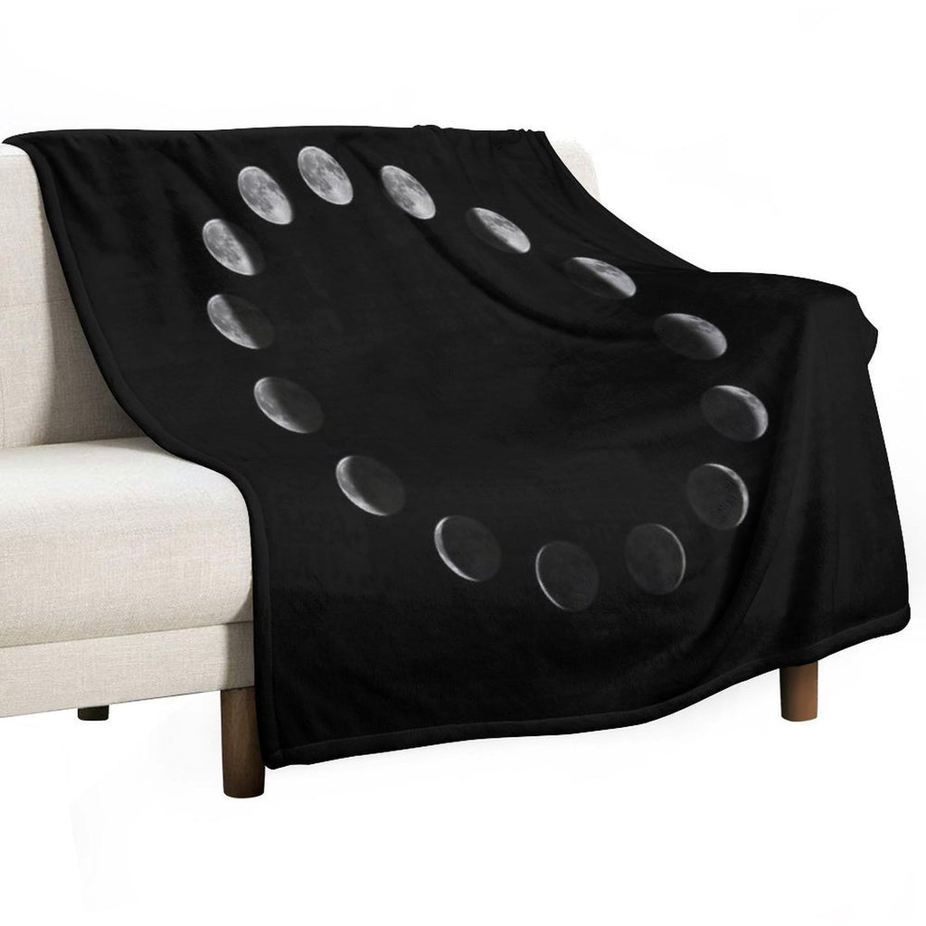 Moon Phases 2 Machine-washable Throw Blanket