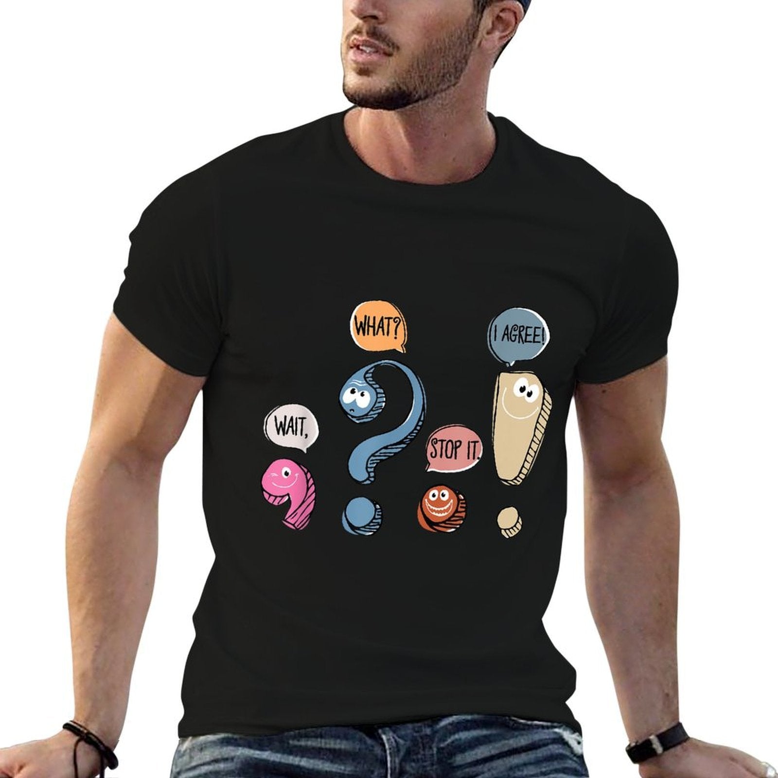 Funny Grammar Teacher Punctuation Gift For English Teacher Men Women  Trendy Pattern T-Shirt