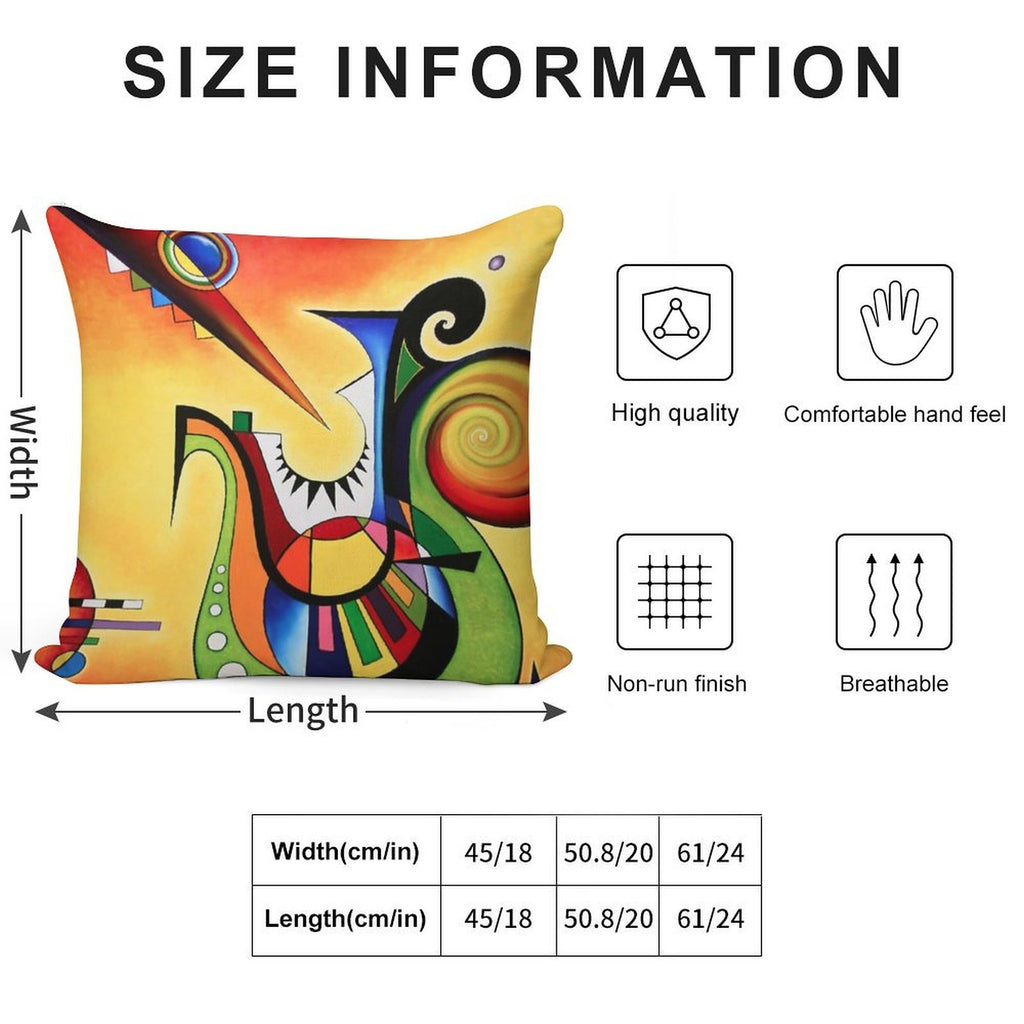 Homage to Kandinsky,  Sailing Soft Hidden Zipper Throw Pillow