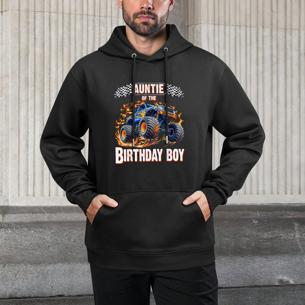 Auntie of The Birthday Boy Monster Truck Birthday Easy Care Hoodie