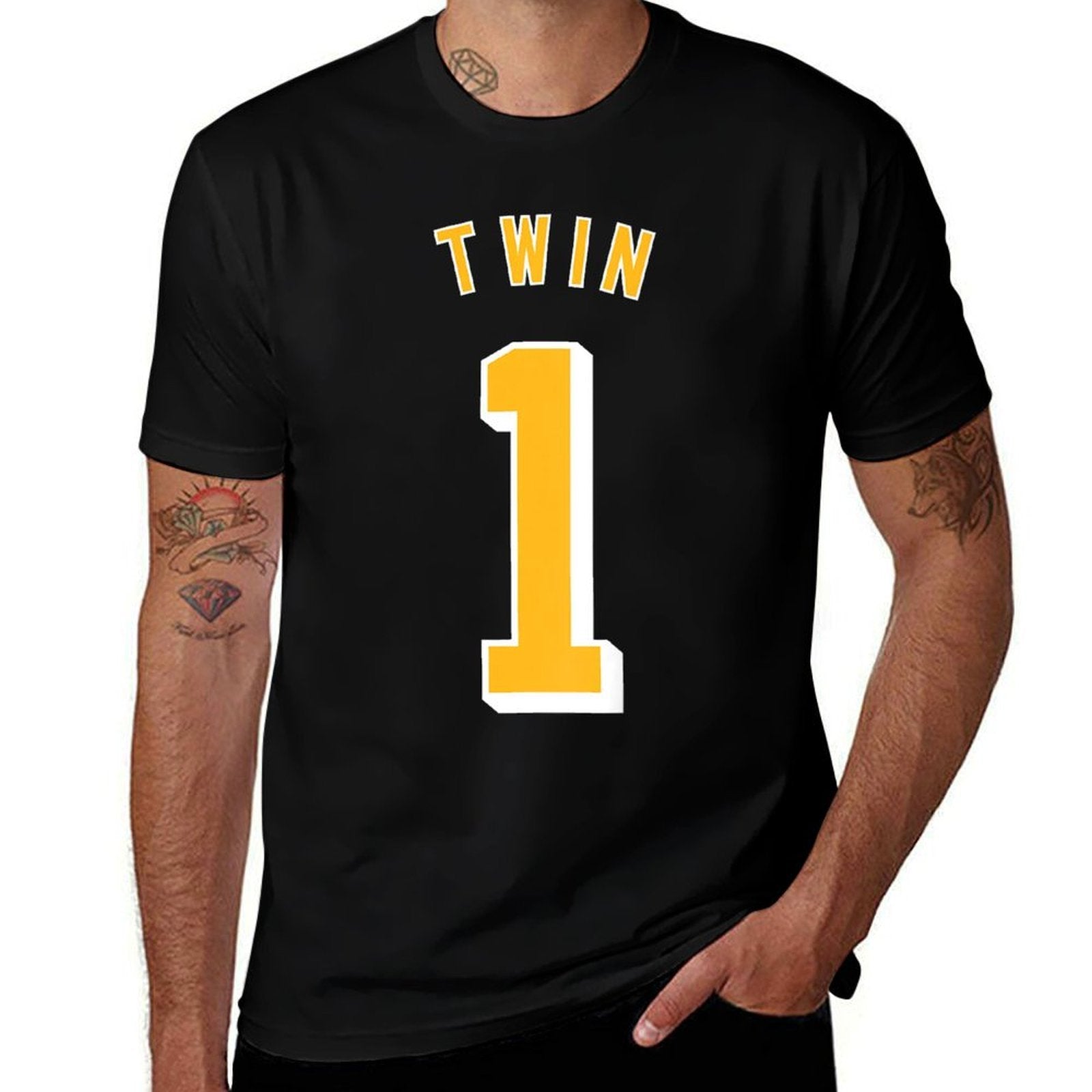 TWIN 1 And TWIN 2 Shirts Matching Adult  Kids Jersey Funny  Relaxed-fit T-Shirt