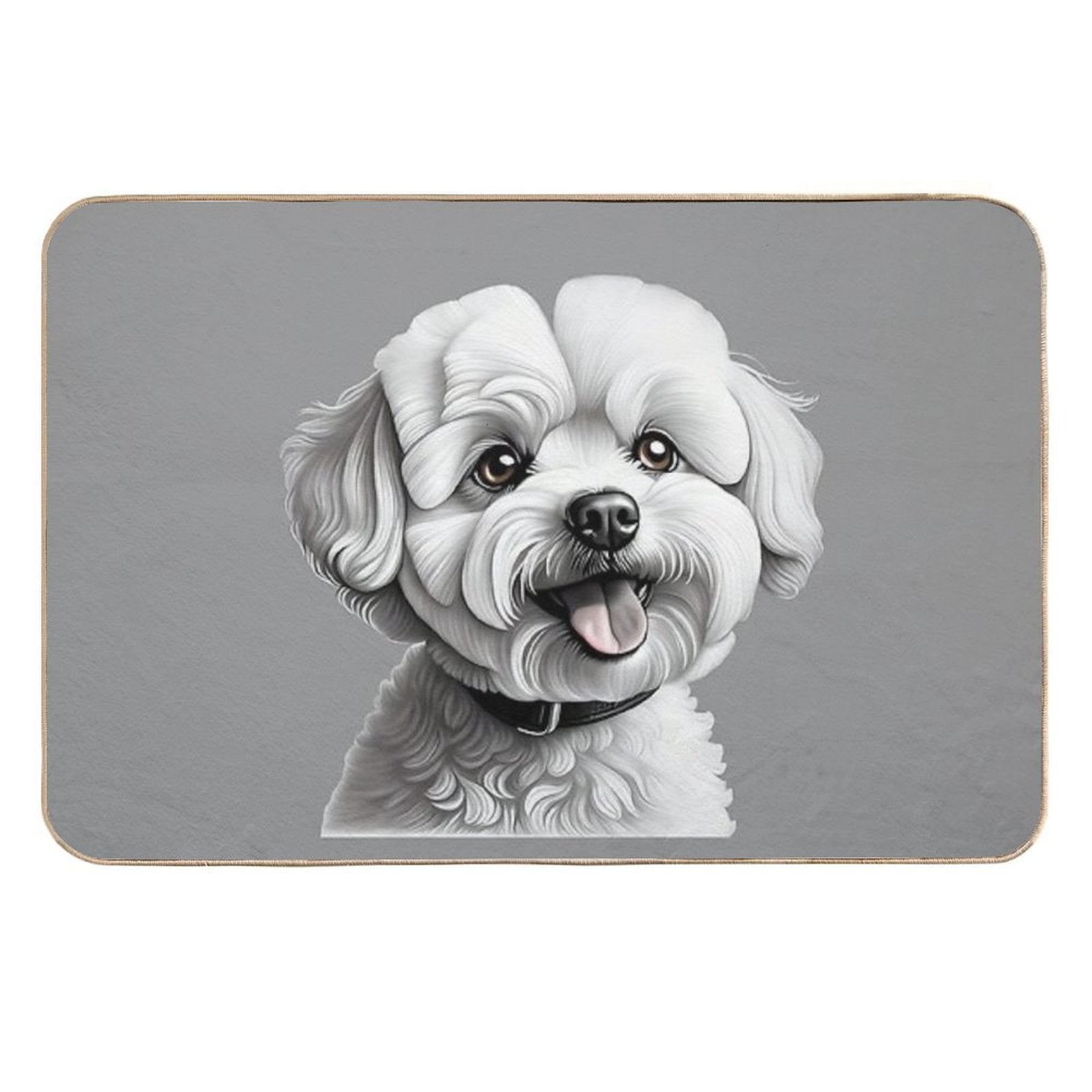 Bichon Frise Dog  Rapid-Drying Bath Mat