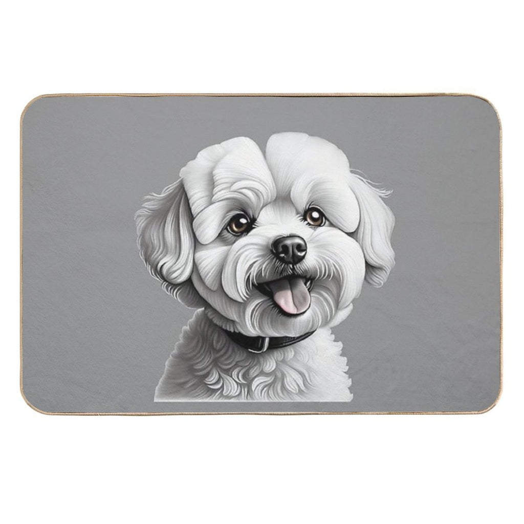 Bichon Frise Dog  Stain-Proof Bath Mat
