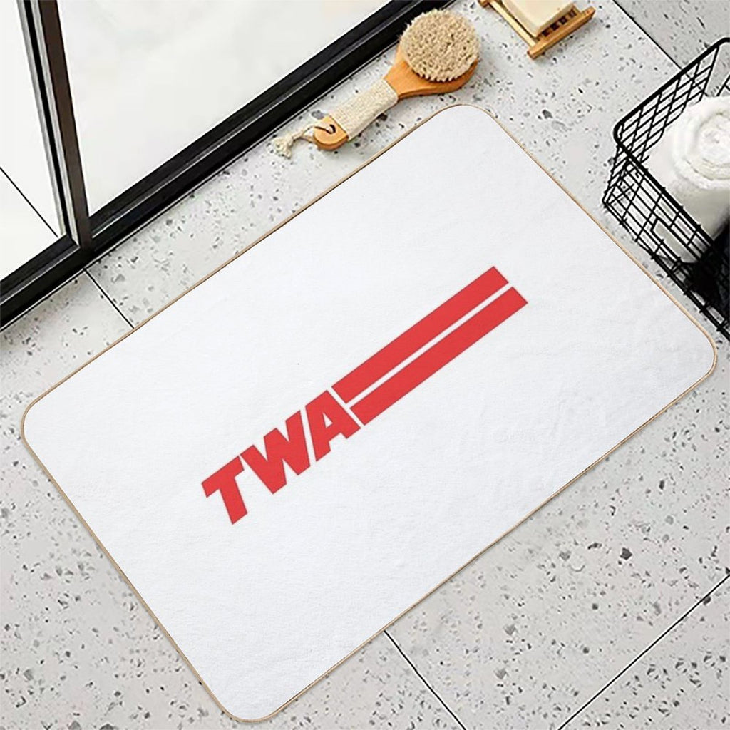 TWA Airlines - Vintage Logo  Fade-Resistant Bath Mat