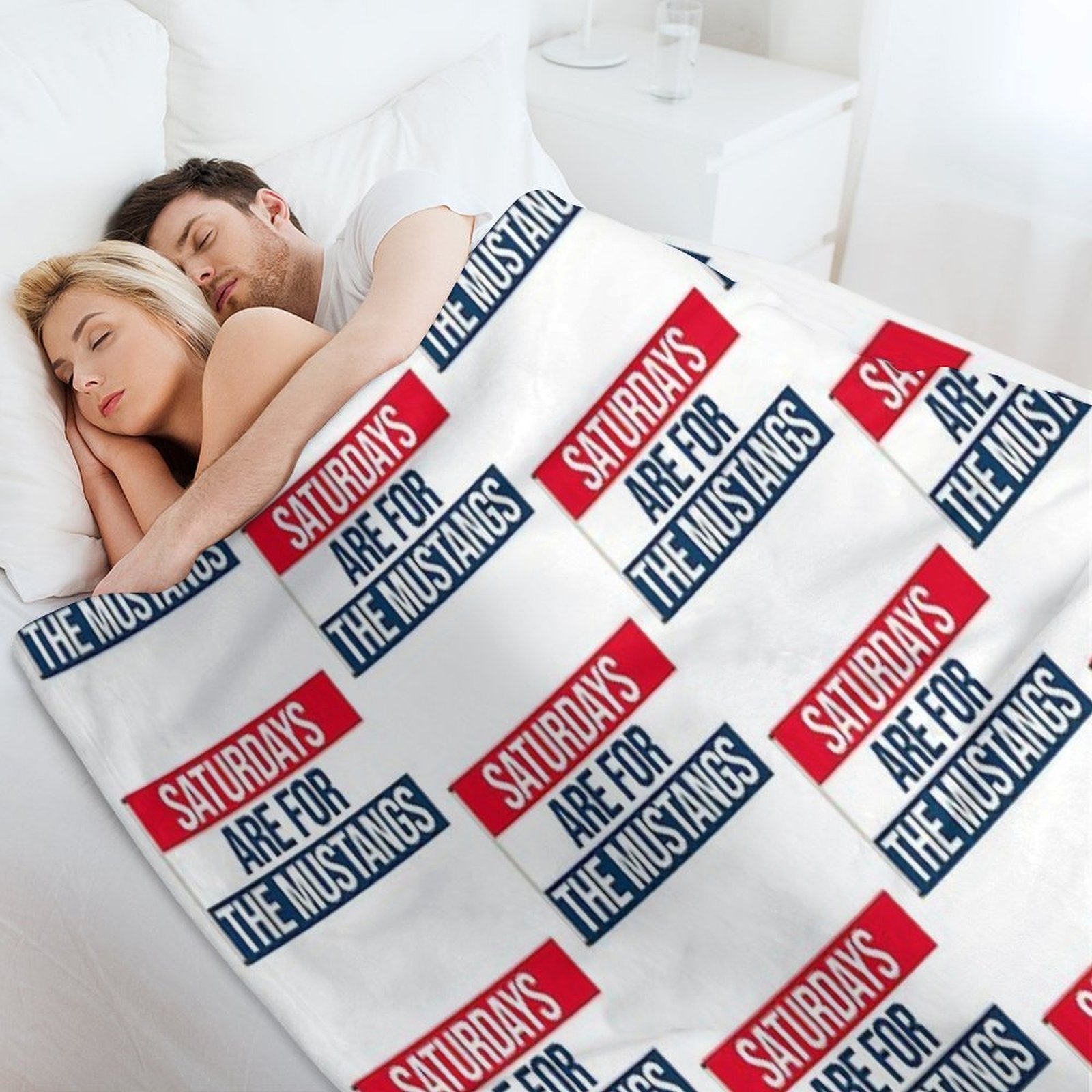 Saturdays Are for The Smu Mustangs Plush Throw Blanket