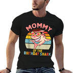 Mommy of The Shark Birthday Mom Matching Family  Soft T-Shirt