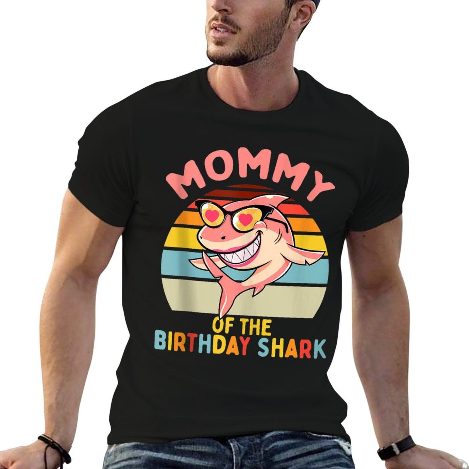 Mommy of The Shark Birthday Mom Matching Family  Soft T-Shirt