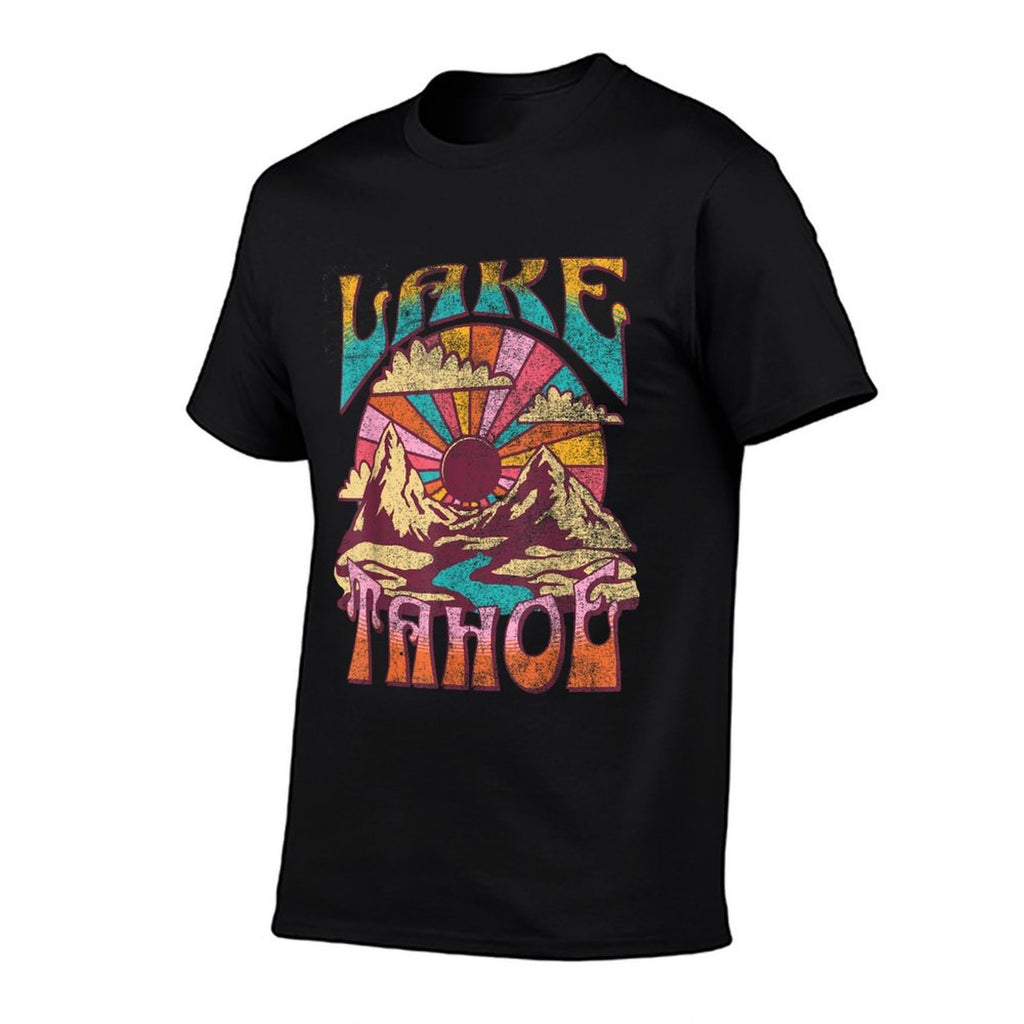 Lake Tahoe California Nature Hiking Mountains Outdoors Retro  Cotton T-Shirt