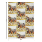 Clydesdales in Harness Wrinkle-free Throw Blanket