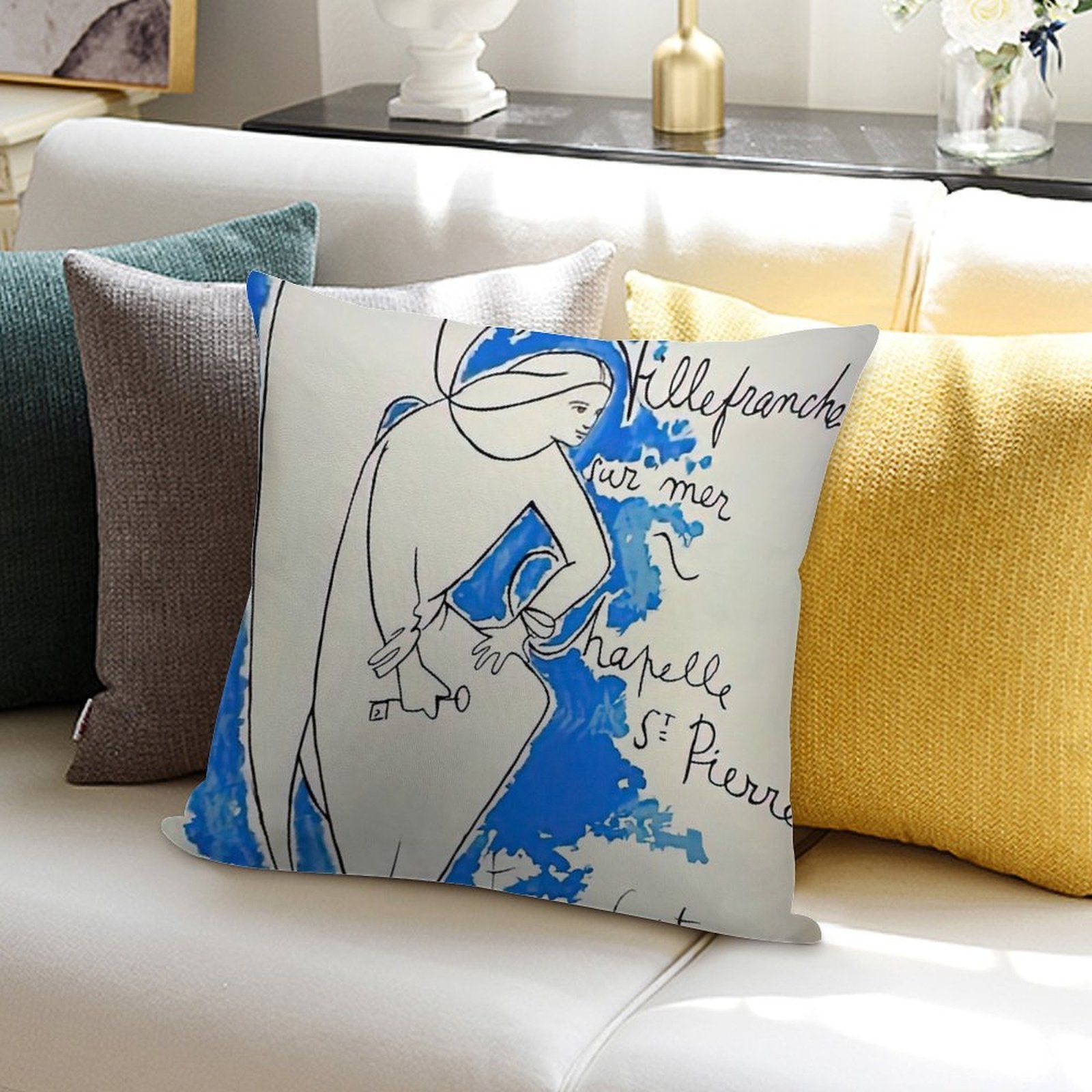 Jean Cocteau Artwork Soft Home Decor Throw Pillow