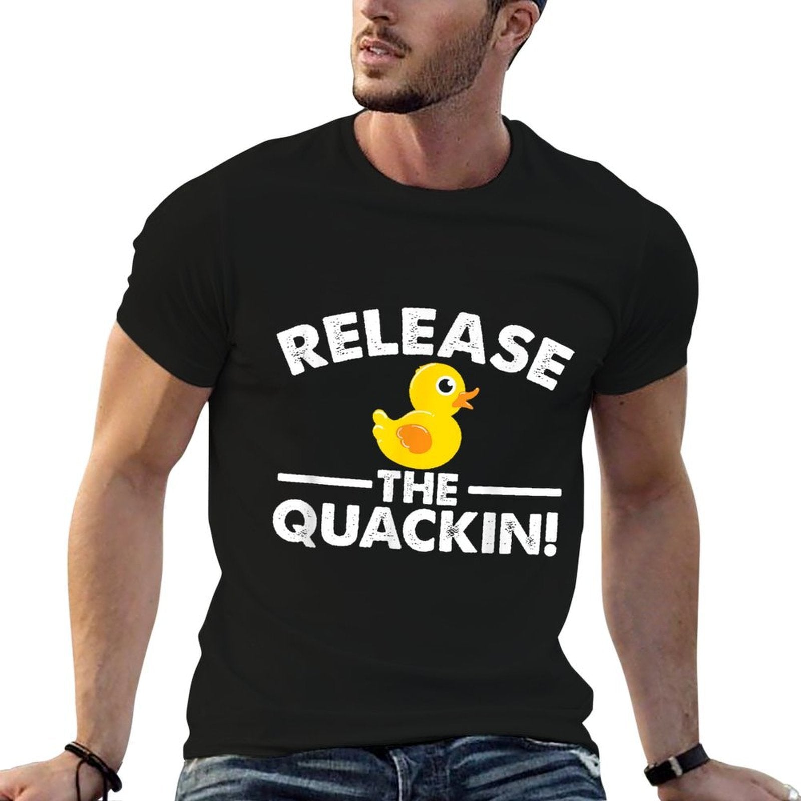 Release The Quackin - Duck Lover  Heathered Texture T-Shirt