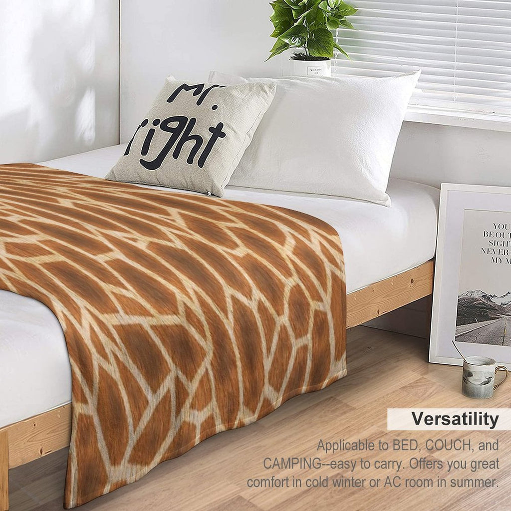 Giraffe Animal Print Fluffy Pattern Anti-pilling Throw Blanket