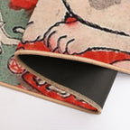 Antique Japanese Woodblock Print Cats ~ Cat Tattoo Flash  Versatile Bath Mat