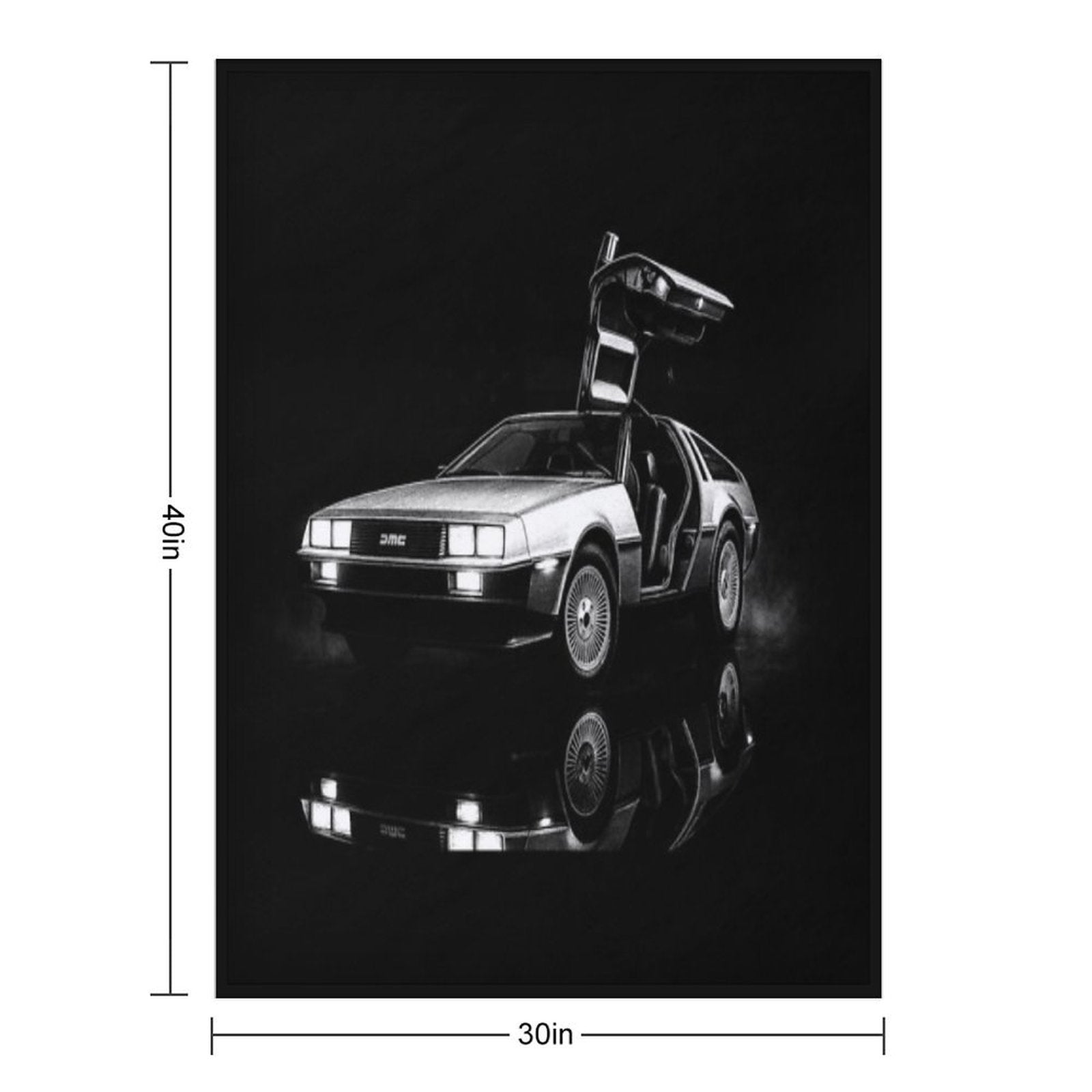 1982 DeLorean DMC-12 Iconic Artwork - Retro Car Art Shrink-resistant Throw Blanket