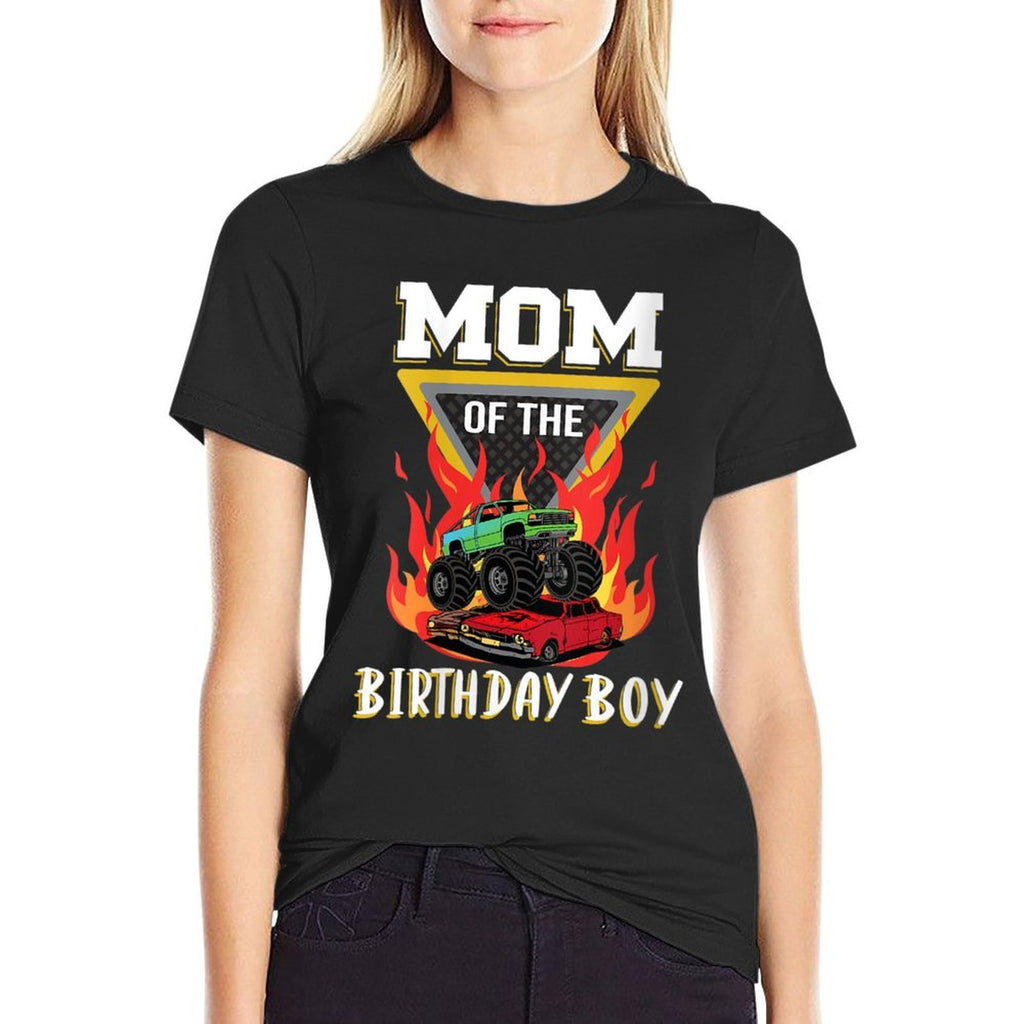 Womens Mom of The Birthday Boy, Your Funny Monster Truck Birthday  Lightweight T-Shirt