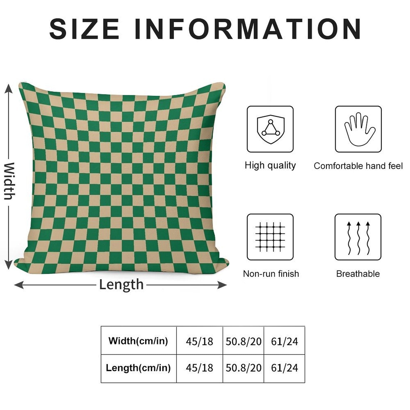 Tan Brown And Cadmium Green Checkerboard Soft Skin-Friendly Throw Pillow