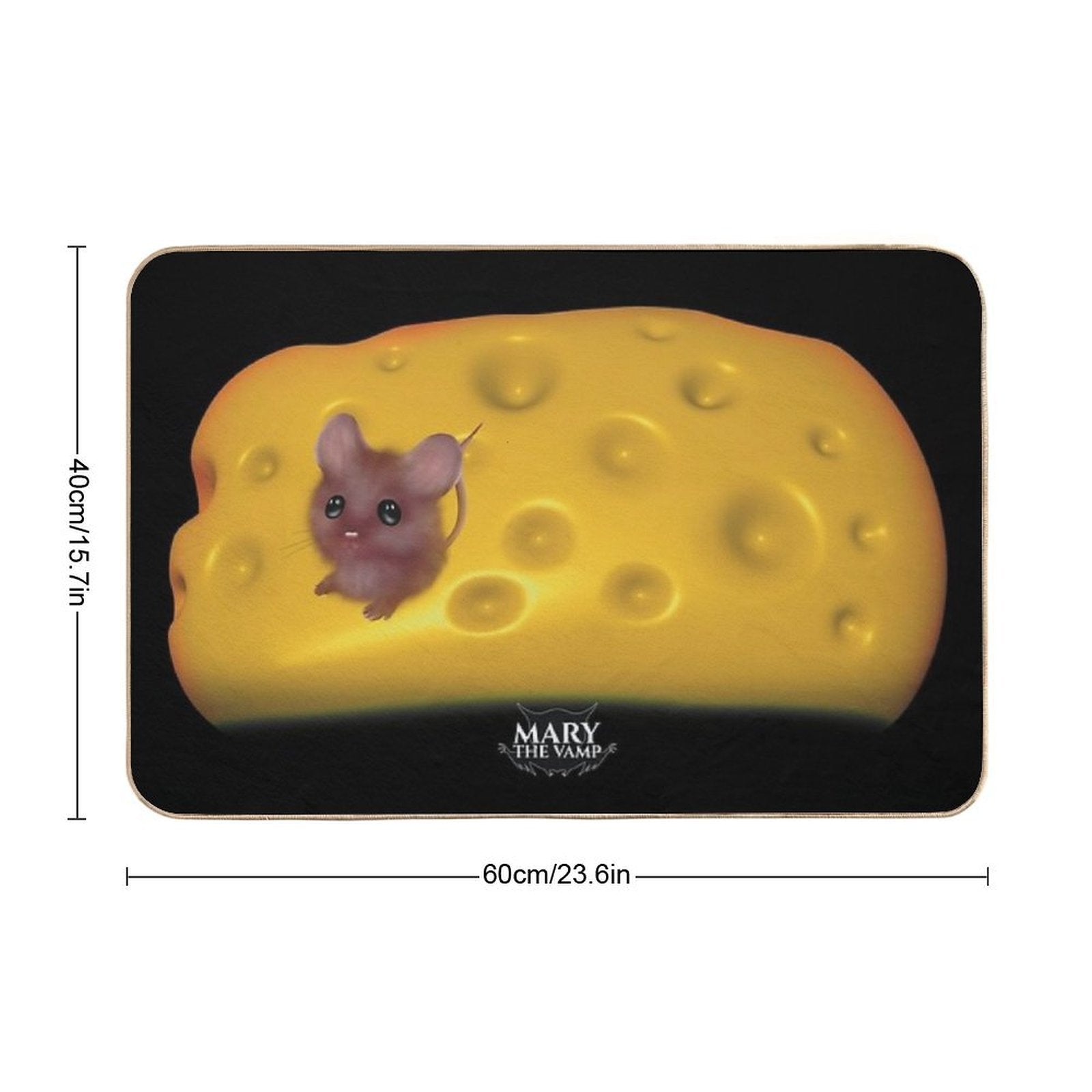 2D Mouse In 3D Cheese  High-Traffic Bath Mat