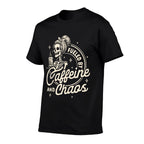 Mom Life Coffee Lover Motherhood Fueled By Caffeine  Chaos  Oversized Silhouette T-Shirt