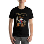 Disney Mickey Mouse Cowboy Costume Western Vintage Look Premium  Stretchy T-Shirt