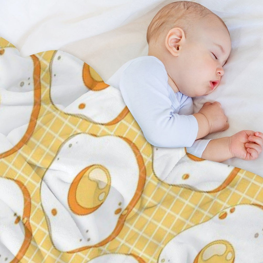 Kawaii Egg Pattern Sustainable Throw Blanket