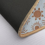 Magical Sun Bohemian Dreamy Aesthetic In Muted Colors Gray Blue & Brown  Pet-Safe Bath Mat