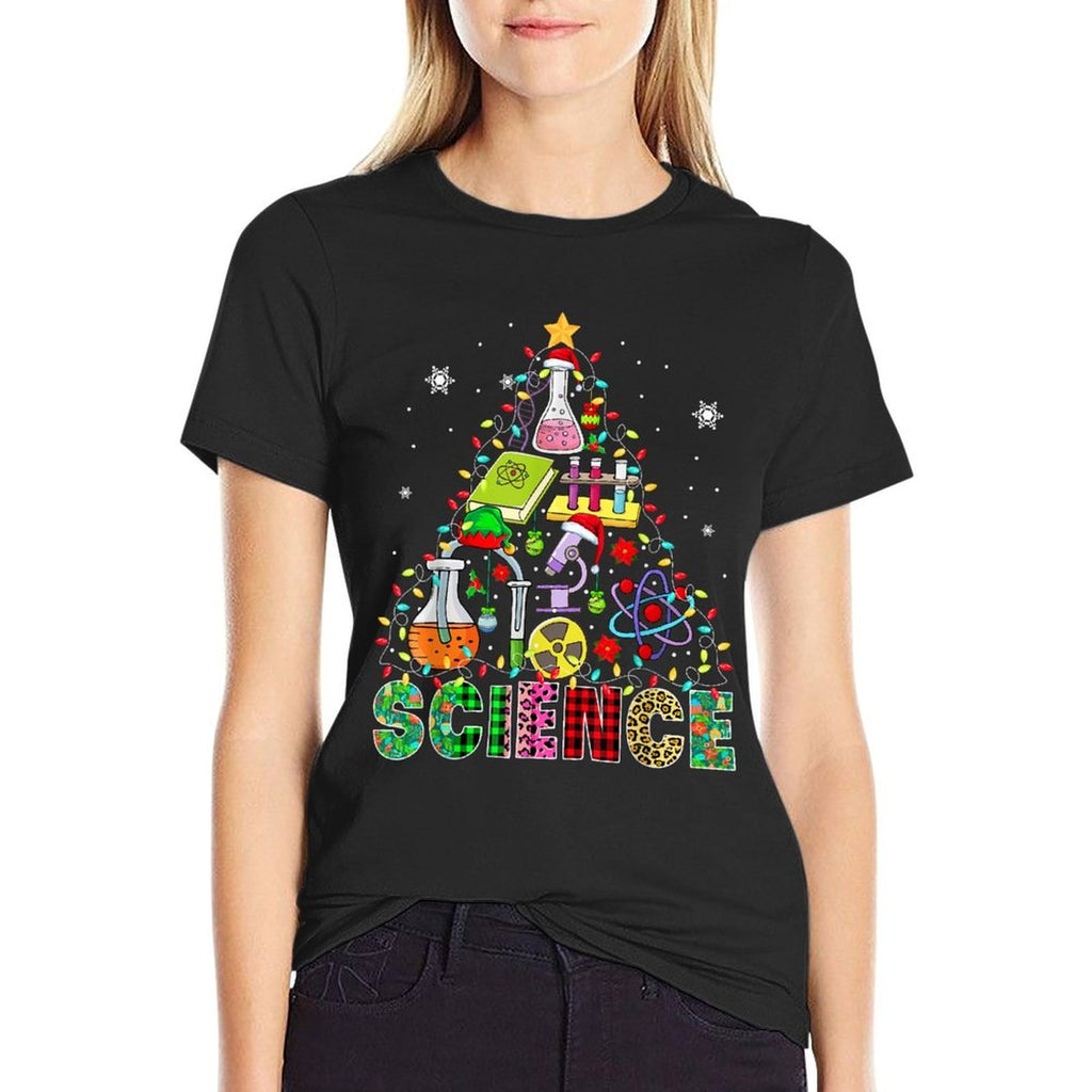 Science Santa Elf Teaching Tools As Christmas Tree Colourful  Easy-care T-Shirt