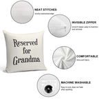 Reserved for Grandma CushionThrow Pillow Soft Multiple Sizes Throw Pillow