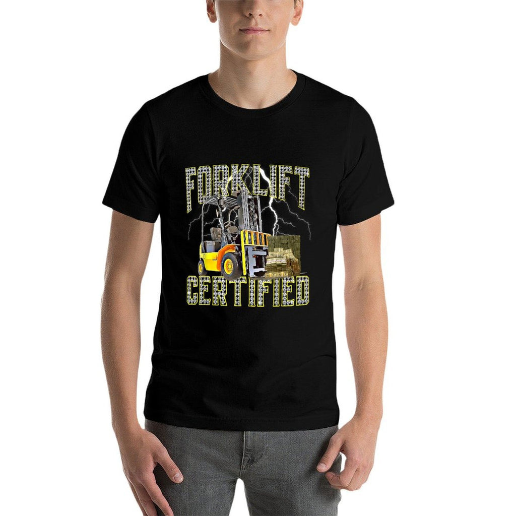 Retro Style Funny Forklift Operator Forklift Certified  Moisture-wicking T-Shirt