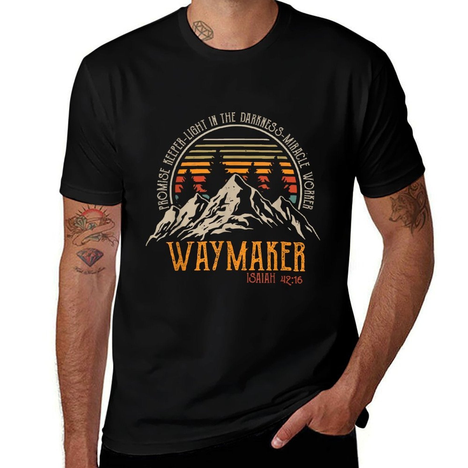 Waymaker Vintage Promise Keeper Miracle Worker Christian  Trendy Pattern T-Shirt
