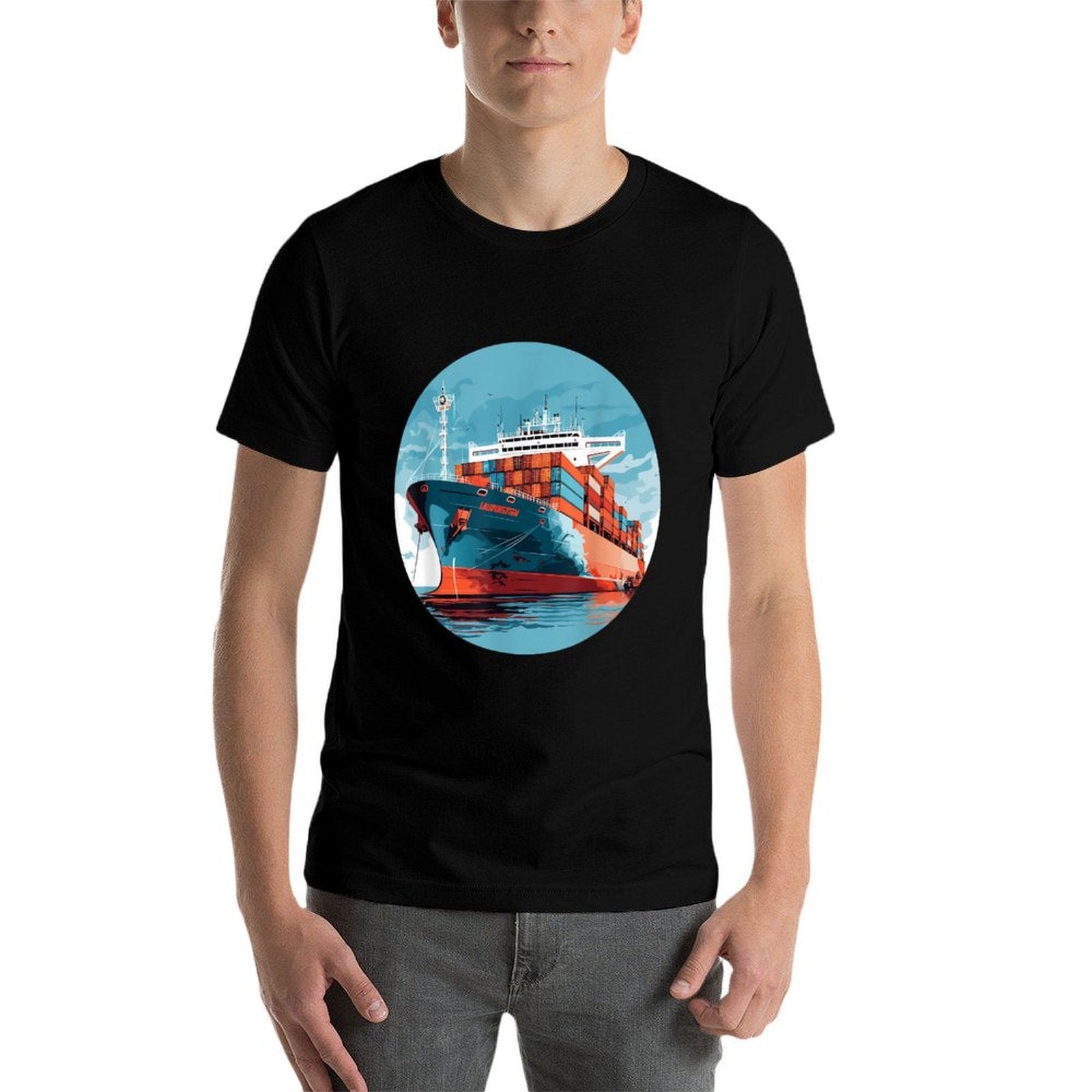 Big Transport Ship for Cargo Container Ships Lovers  Eco-friendly Material T-Shirt