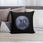 Moon Emoji Soft Short Plush Fabric Throw Pillow