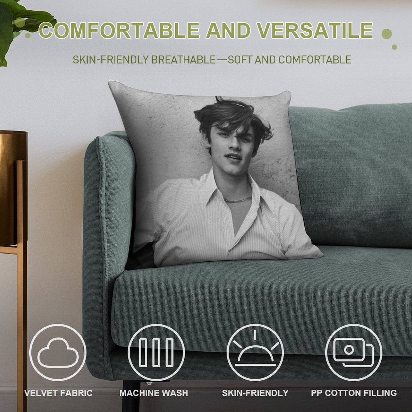 Louis Partridge Gift Soft Skin-Friendly Throw Pillow