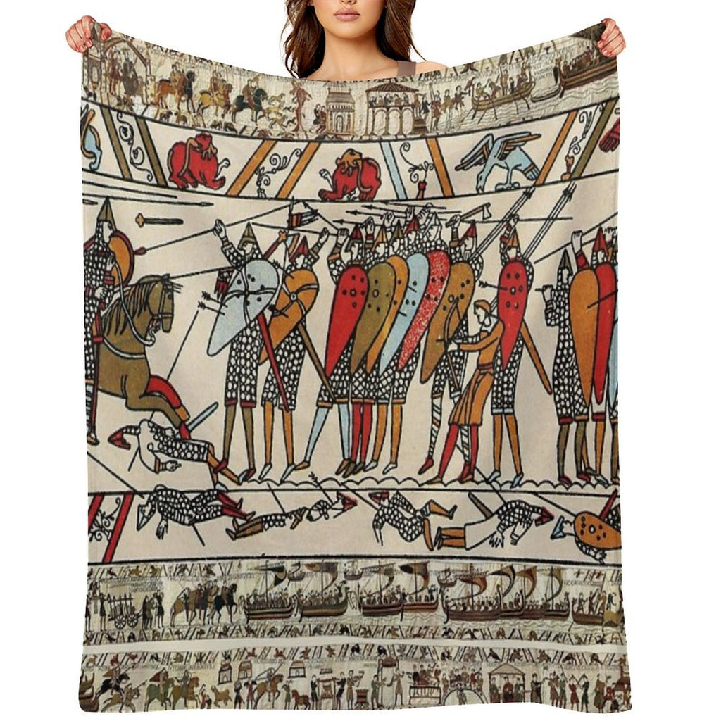 THE BAYEUX TAPESTRY ,BATTLE OF HASTINGS ,NORMAN KNIGHTS Quick-dry Throw Blanket